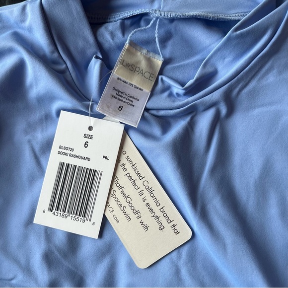 NWT L*SPACE Swim Kids SOOKI RASHGUARD Long Sleeve Swim Top Size 6 - Picture 6 of 7